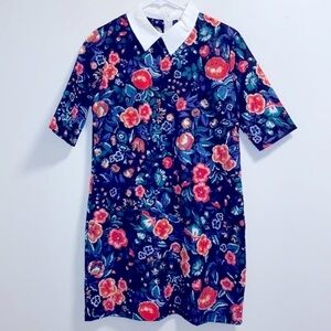 NWT Zara floral box cut Peter Pan dress